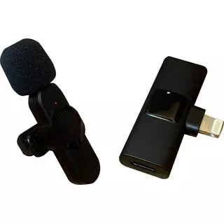 Microfono Para iPhone Inhalambrico Profesional Portatil Color Negro