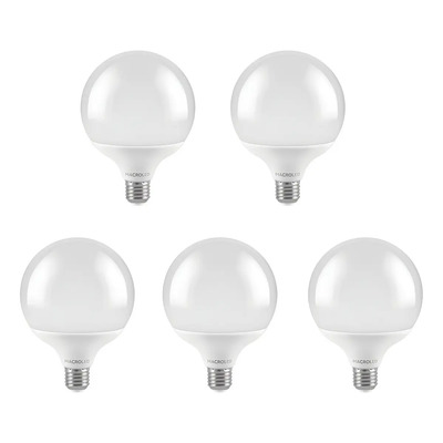 Pack Lampara Globo Led G120 18w Frio Cw X5 Blanco Frío