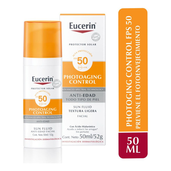 Protector Solar Facial Fluido Anti-edad Eucerin Fps 50 50ml