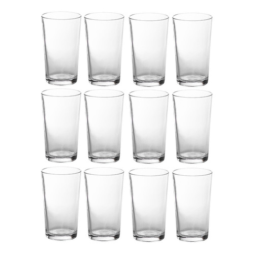 Juego De Vasos De Vidrio Durax Nilda 350 Cc X 12 Unidades Color Transparente