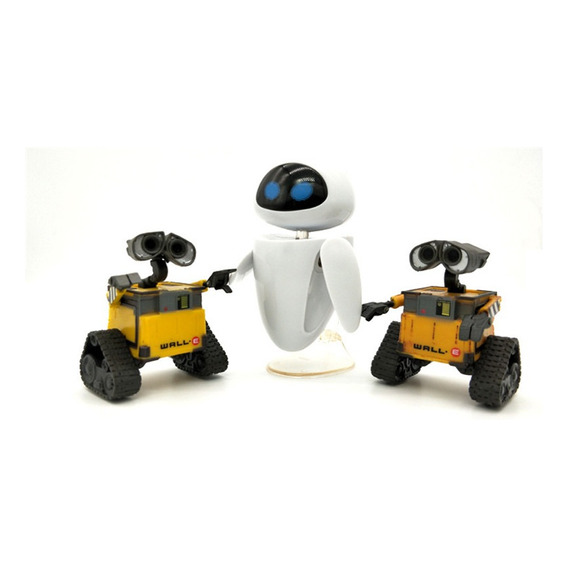 Wall-e Robot Wall E & Eve Pvc  Muñecas 7 Cm X 2 Unid En Caja