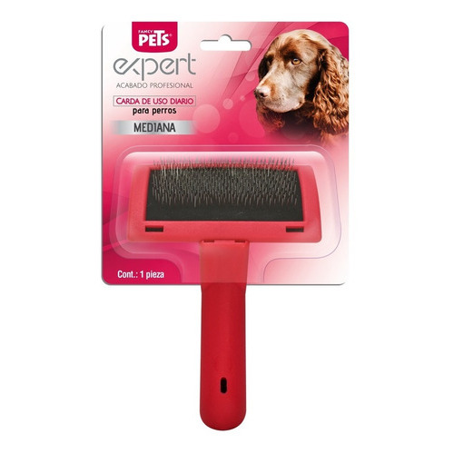 Carda Mediana Para Perros Expert Acabado Profecional Color Rojo