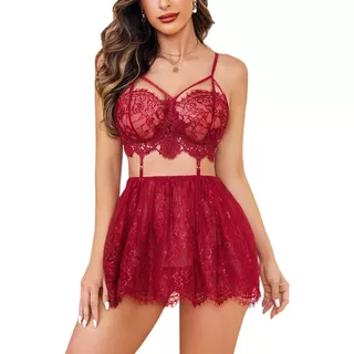 Lenceria Sexy Bralette Panty Encaje Seductora