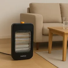 Estufa Halógena Eléctrica Exahome 3 Velas 1200w Con Corte Color Negro