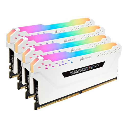 Memoria RAM Vengeance RGB Pro gamer color blanco 32GB 4 Corsair CMW32GX4M4C3600C18