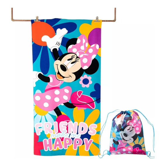 Toalla Playa + Bolso Morral Cordel Diseños Disney Marvel 