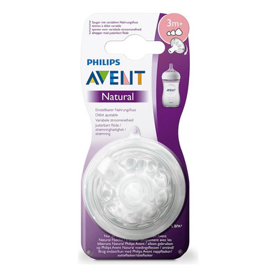 Tetinas Philips Avent Natural 3m+ Flujo Variable 2 Unidades