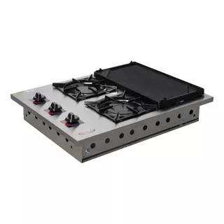 Fogão Cooktop Industrial Gás Itajobi Fogões Alvenaria 2 Bocas Chapa Aço Inoxidável