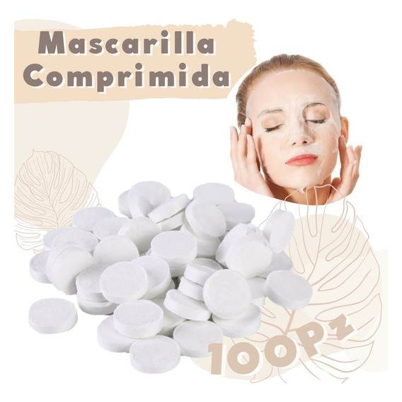 Mascarilla facial para piel todo tipo de piel Universo en Linea Mask Mascara Facial Comprimida Pastilla Algodon Suave 150g y 0mL - 100 packs de 100 unidades 