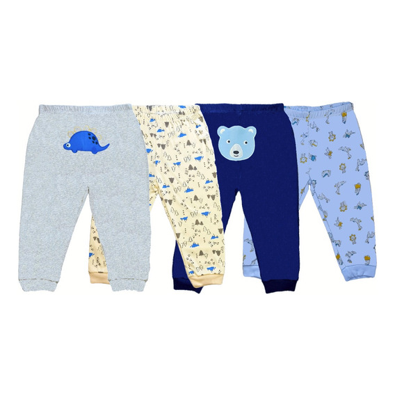 Pantalones Pack Set 4 Calzas De Algodón Bebe (niño) O (niña)