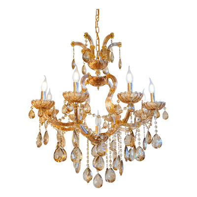 Araña Veneciana 7291-5 9xe14 85cm Ø70cm Ambar Dorado