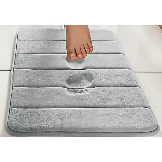 Kit 2 Tapetes De Banheiro Super Soft 60×40 Antiderrapante Cor Cinza Liso