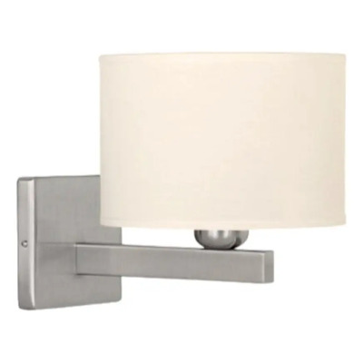 Aplique Recto 1xe27 Pantalla Natural Platil Plateado