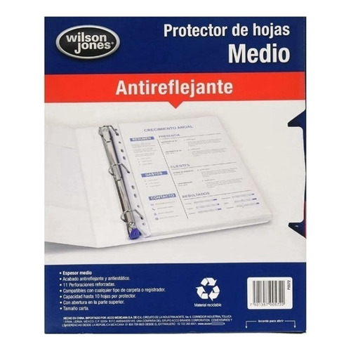 100 Mica Protector Hoja Carta Wilson Jones Para Carpeta