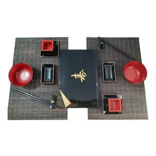 Kit Jogo Jantar Sushi Japonês Oriental Sashimi Completo