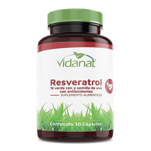 Resveratrol Te Verde 30 Capsulas Estres Antioxidante Vidanat Sabor Sin Sabor