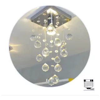 Lustre Para Sala De Cristal Acrílico Com 30cm De Altura Cor Cinza Claro 110v/220v