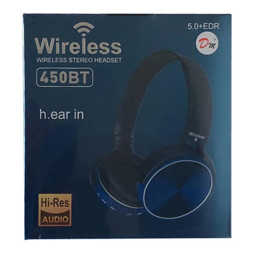 Audifonos On Ear Bluetooth Manos Libres Extra Bass 450bt Color Azul