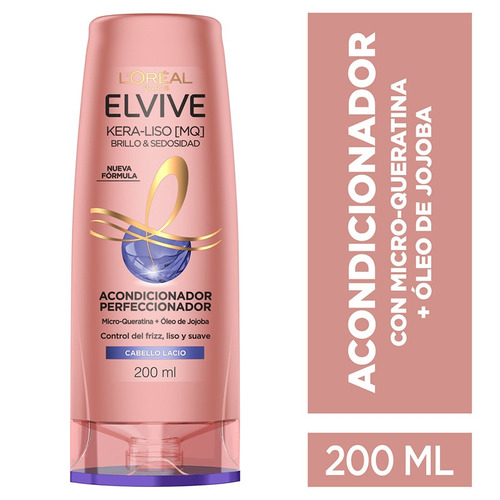 Acondicionador Elvive Kera-liso Brillo Y Sedosidad 200 Ml