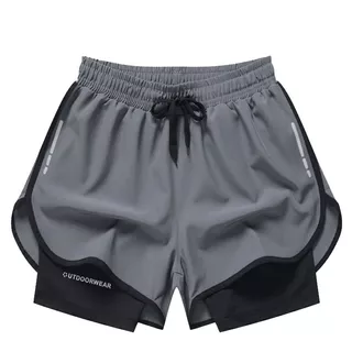 Gimnasio Short Con Licra Deportiva 2 En 1 Hombre Correr 