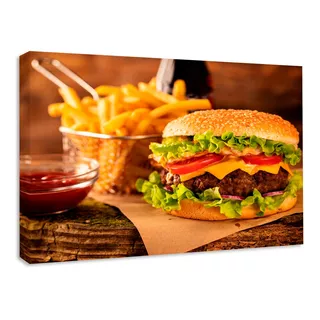 Cuadro Decorativo Canvas Restaurantes Big Hamburger 80x60