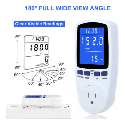 Medidor De Consumo Eléctrico Multifuncional 7 Modos De Visua