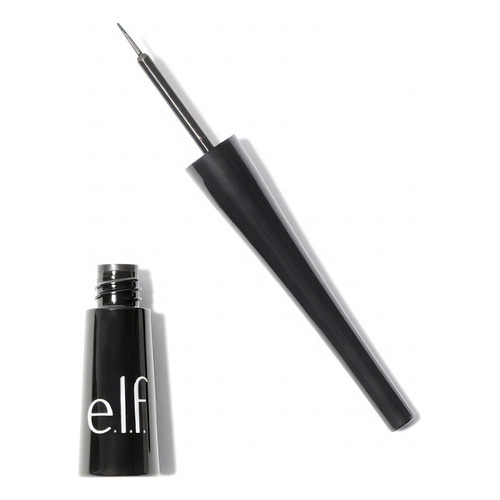 Delineador de ojos líquido E.L.F. Cosmetics Expert Liquid Eyeliner color jet black con acabado mate