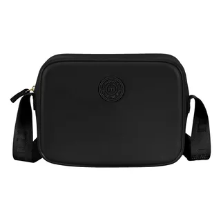 Bolsa Transversal Moleca 50007 Design Lisa De Sintético  Negro 01 E Multi Negro Com Alça De Ombro Preta Alças De Cor Preto E Ferragens Níquel