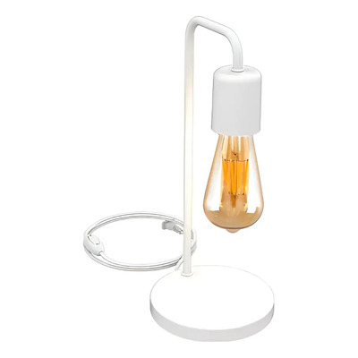 Velador Lampara Vintage Blanco Apto Led E-27 Moderno Spl Blanco