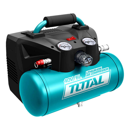 Compresor Inalambrico Sin Aceite Total 6 Litros 120psi 40v Color Turquesa Fase Eléctrica Monofásica Frecuencia 50 Hz