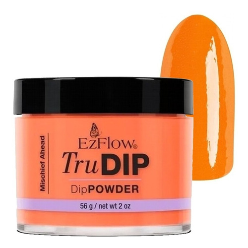 Polvo Trudip Inmersión Para Esmalte Sin Cabina Ezflow 56 Gr Color Mischief Ahead (Naranja)