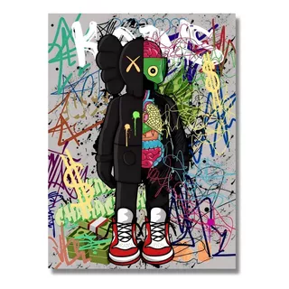 Cuadro Decorativo Grafitti Kaws Streetwear Full 90x140