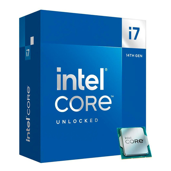 Procesador gamer Intel Core i7-14700K BX8071514700K de 20 núcleos y  5.6GHz de frecuencia con gráfica integrada