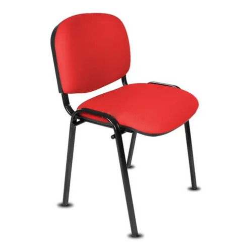 Silla de escritorio Fusion Muebles Lisy fija tapizada s/brazos base negra  roja con tapizado de cuero sintético