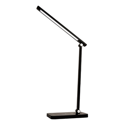 Lampara Velador De Mesa Pluton Negro Led Dimerizable Mc