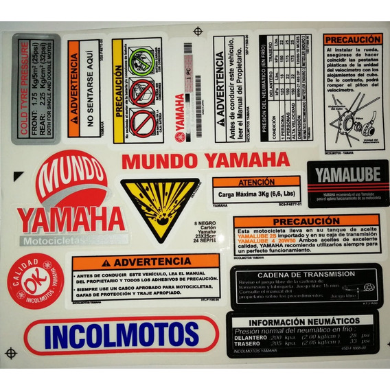 Kit Completo De Advertencias Yamaha