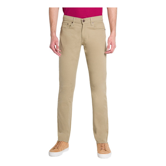 Pantalón Oggi Hombre Gabardina Khaki Iron Slim