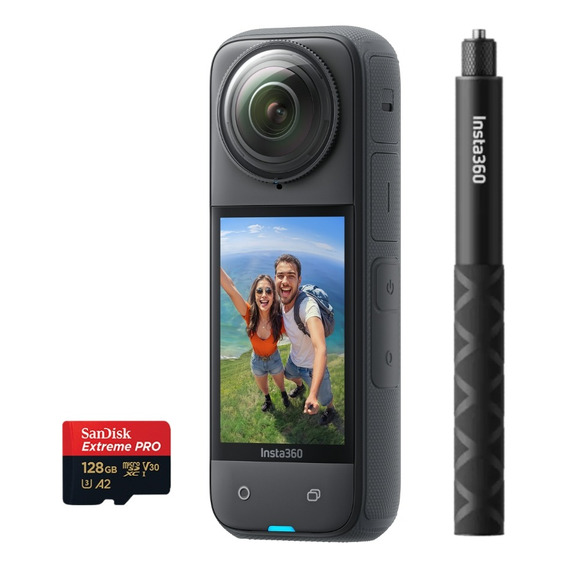 Insta360 X4 + Selfie Stick 114cm + Memoria 128gb Extreme Pro