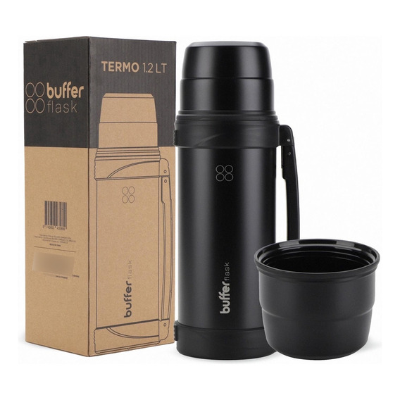 Termo Para Mate Buffer Acero Inoxidable 1.2l Color Negro