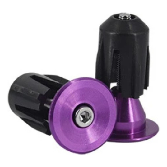 Tapon Tope Puño Manubrio Bicicleta Bar End Plug Color Violet