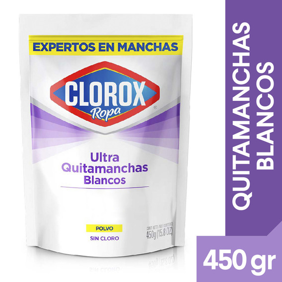 Ultra Quitamanchas en Polvo Clorox Ropa Blanca Doypack 450 g