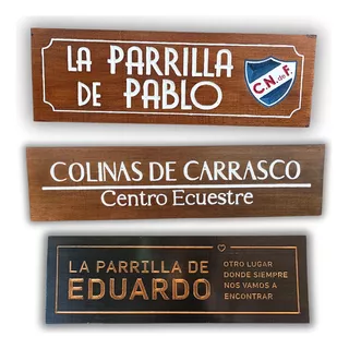 Cartel Tallado Parrilla  Madera Decoración Carteles