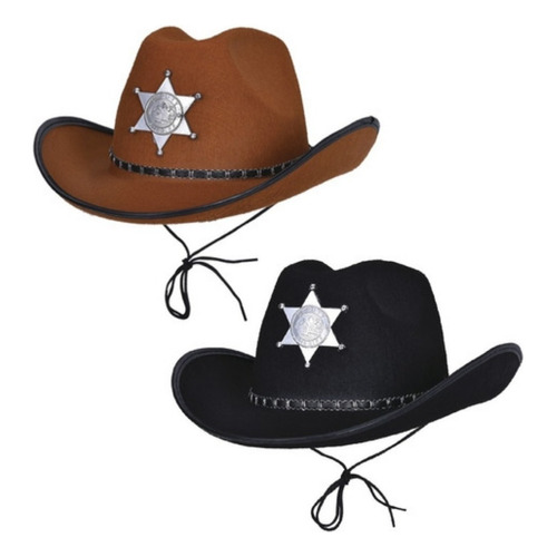 Sombrero Sheriff Vaquero Cowboy Texas Woody Roundup Color Marrón