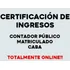 Certificacion Ingresos Contador Ciudadania Alquiler Banco Ml