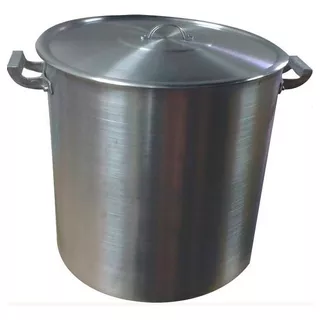 Olla De Aluminio Cacerola 16lts Gastronomica Reforzada 28cm Color Gris