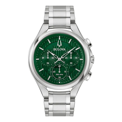 Reloj Bulova Curv Para Caballero E-watch Color de la correa Plateado Color del fondo Verde