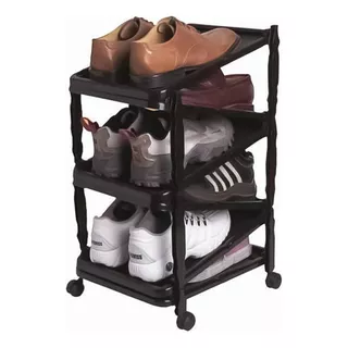 Organizador Zapatero Vertical 3 Niveles 6 Pares Negro