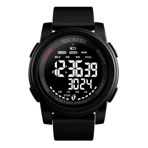 Reloj Hombre Skmei 1469 Digital Alarma Cronometro Pedometro Color De La Malla Negro/negro