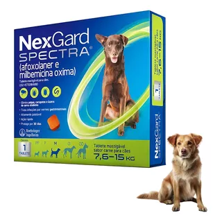 Nexgard Spectra Antipulgas Para Cães 7,6 A 15kg 1 Tablete