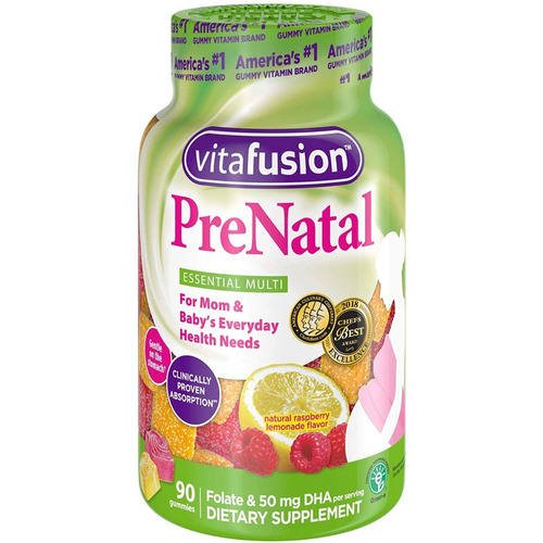 Vitaminas Prenatales ( 90 Gomitas) Acido Fólico + 50mg Dha